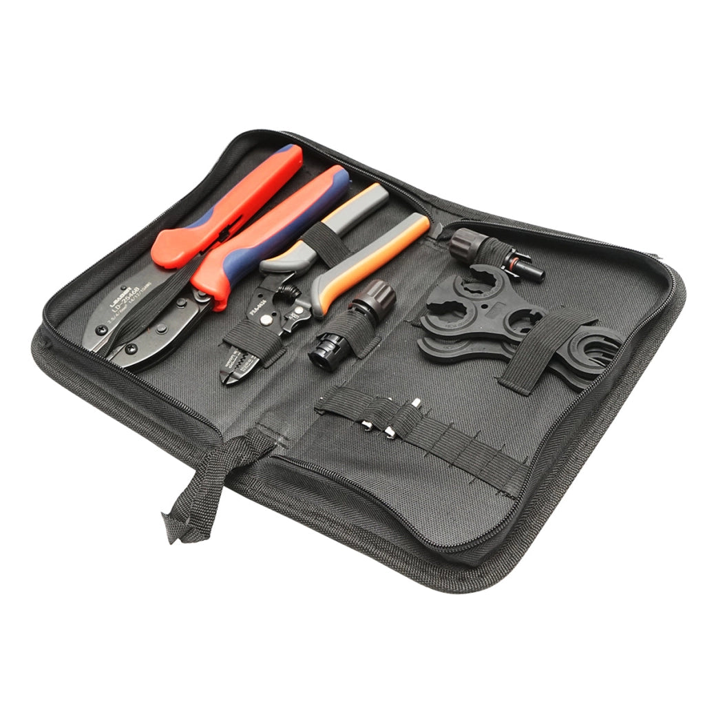 Set di 4 utensili per crimpatura per cavi elettrici e connettori MC4 per pannelli fotovoltaici Leader
