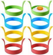 Set di 8 Forme per Biscotti in Silicone - Forme per Biscotti con Superficie Antitrasferimento - Forma per Biscotti Sferica - Forme per Uova - Manico per Friggitrice - Forme per Omelette