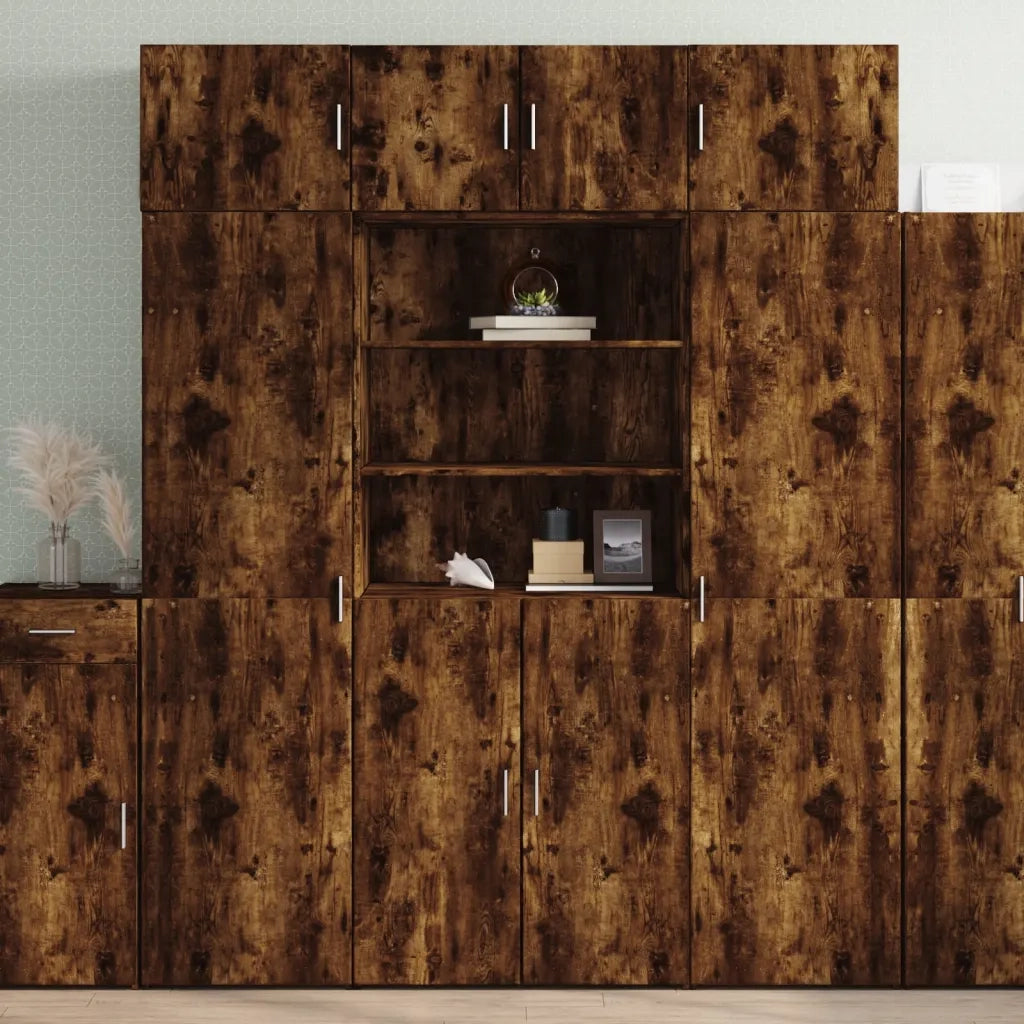 vidaXL Armadietto Rovere Fumo 80x42,5x225 cm in Truciolato