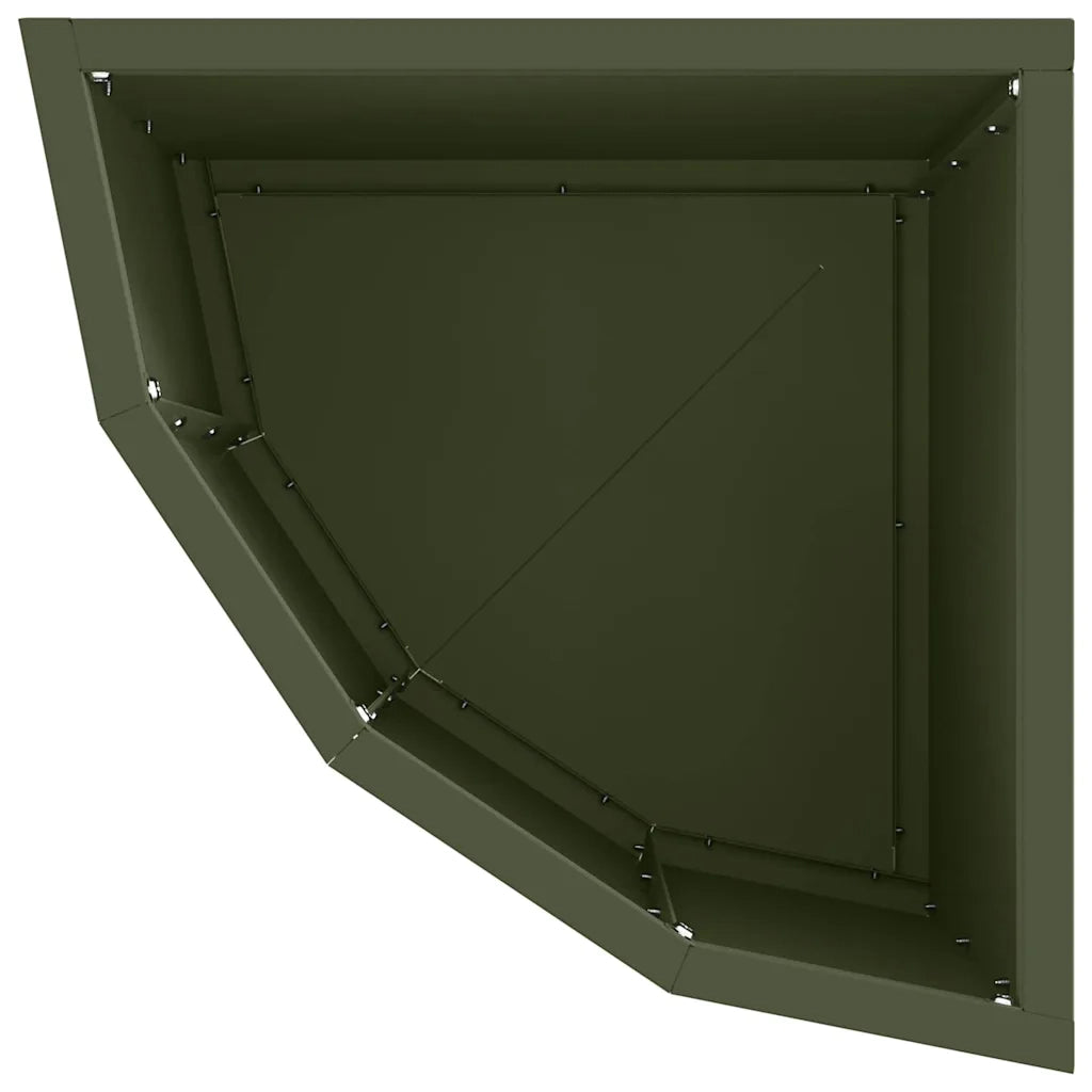 Vaso d'angolo-Fioriera-Contenitore per Piante Oliver verde 30 x 30 x 35 cm Acciaio