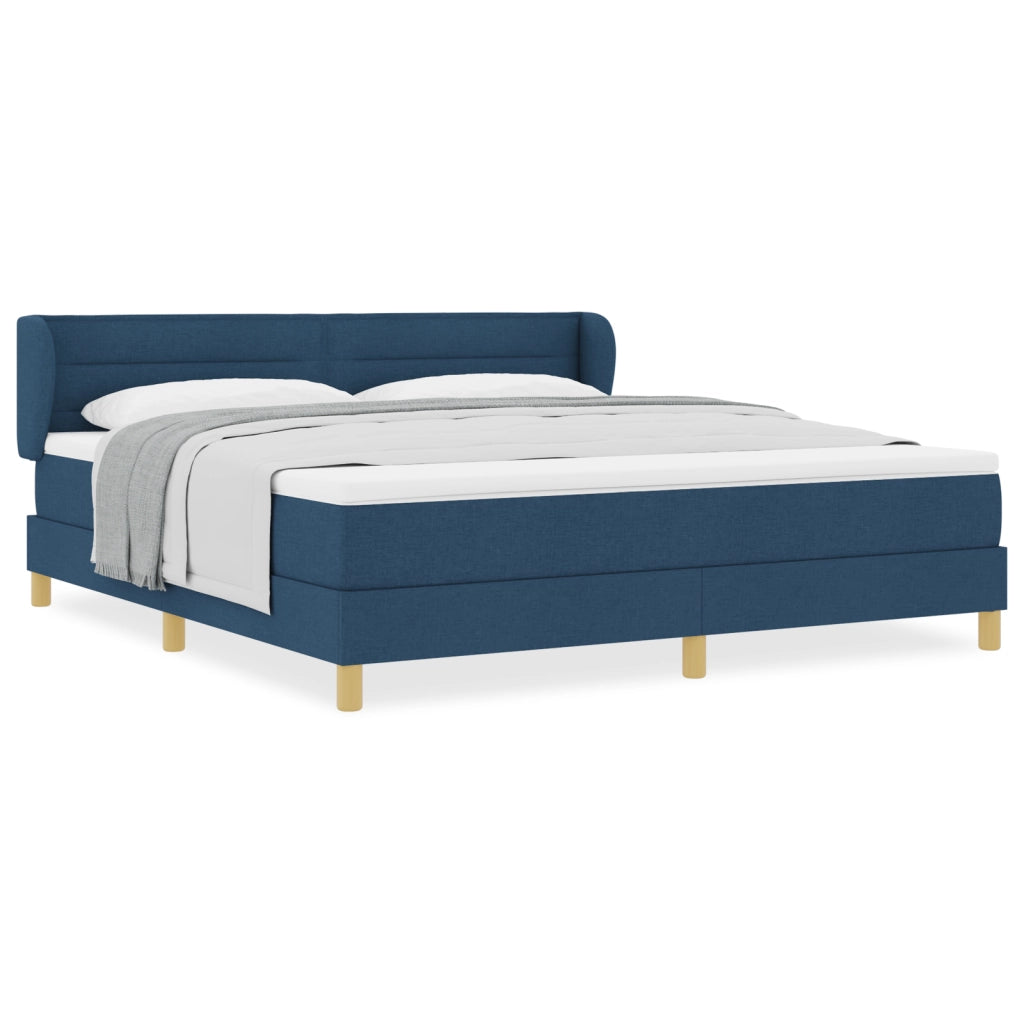 Letto a Contenitore con Materasso in Blu, 180x200 cm in Tessuto