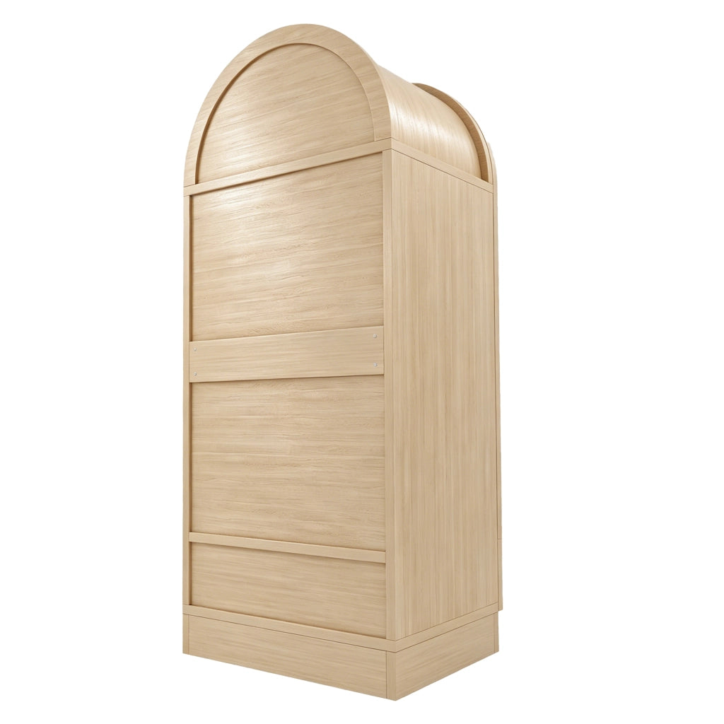 Armadio con 2 ante; 1 grande vano e 2 cassetti; ante effetto rattan; per camera da letto; 70 × 55 × 170 cm