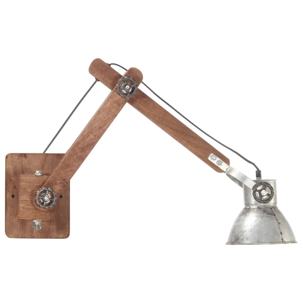 Lampada da Parete Stile Industriale Argento Rotonda E27 320575
