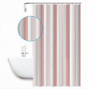 Trade Shop - Tenda Doccia Antimuffa Impermeabile 240x200 Cm Con Anelli Bagno 59814 Righe Rosa -