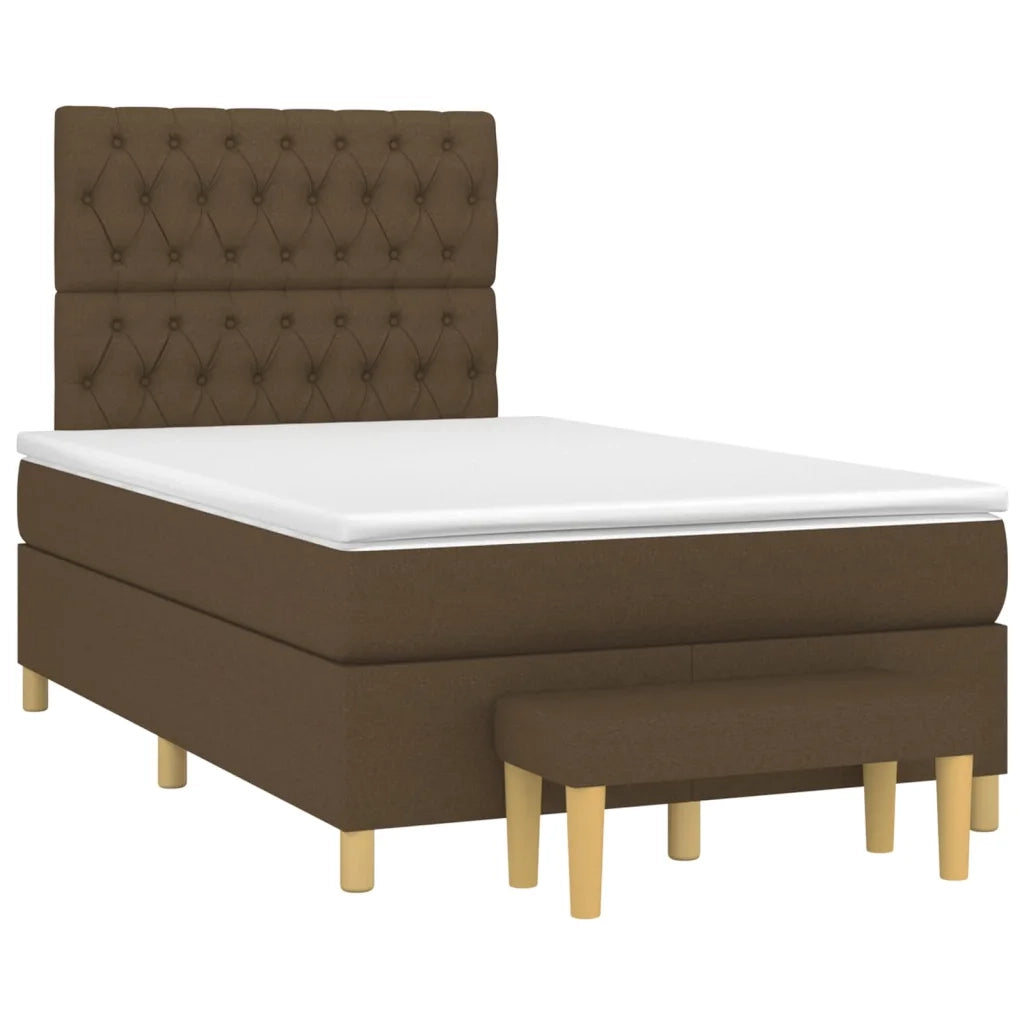Giroletto a Molle con Materasso Marrone Scuro 120x200cm Tessuto cod mxl 58080