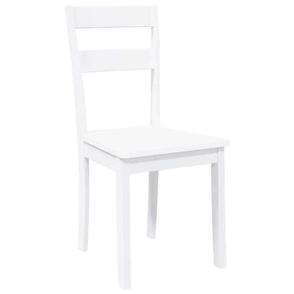 Sedie da Pranzo 2 pz Bianche in Legno Massello di Hevea 4102385