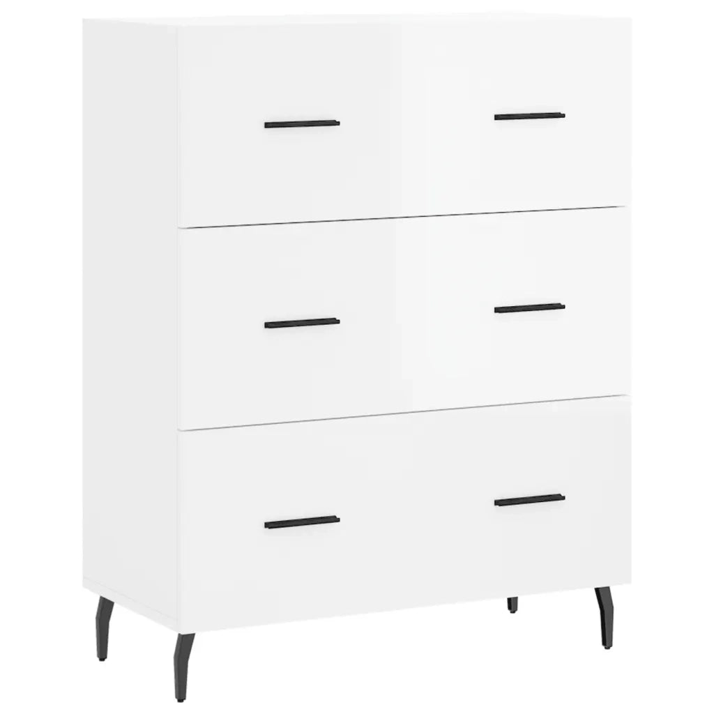 Credenza-Buffet-Armadio da cucina 69,5x34x90 cm in Legno Multistrato Bianco Lucido 121205