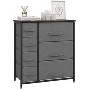 Cassettiera con 7 cassetti in tessuto pieghevoli ¨C zephmum ¨C grigio scuro 63.5x30x71 cm
