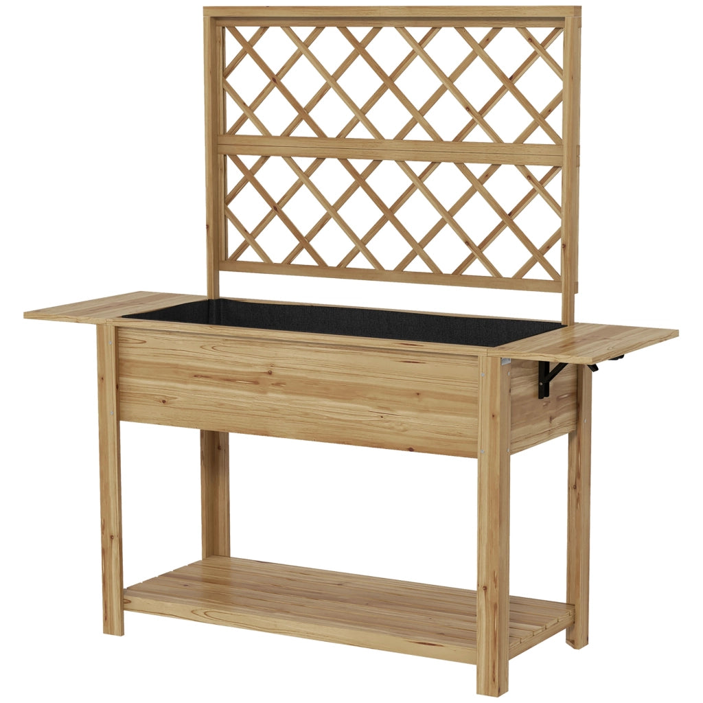 Tavolino da giardino rettangolare con ripiani ¨C zephmum ¨C legno