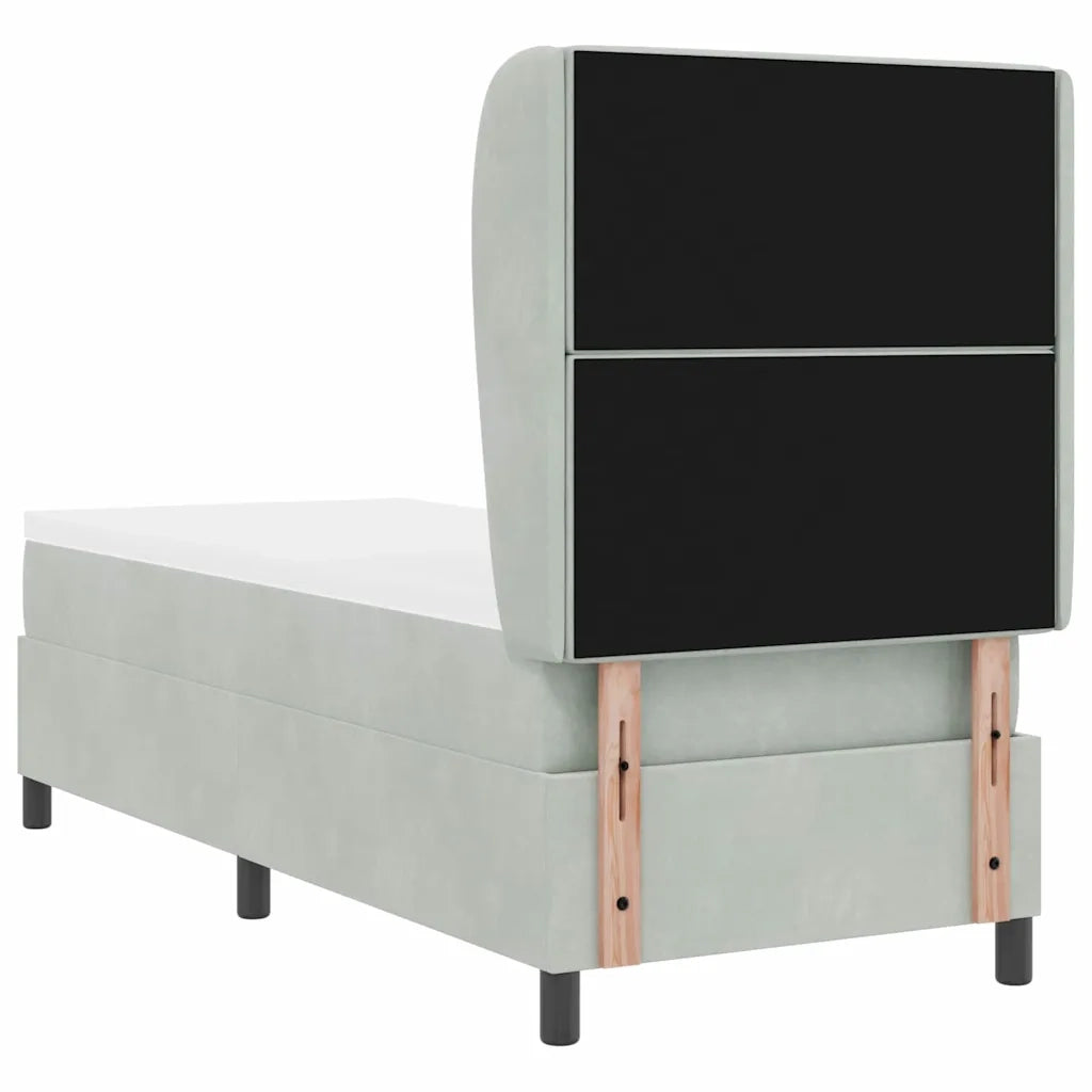 Letto a molle con materasso Grigio chiaro 200 x 80 cm Velluto 3340844