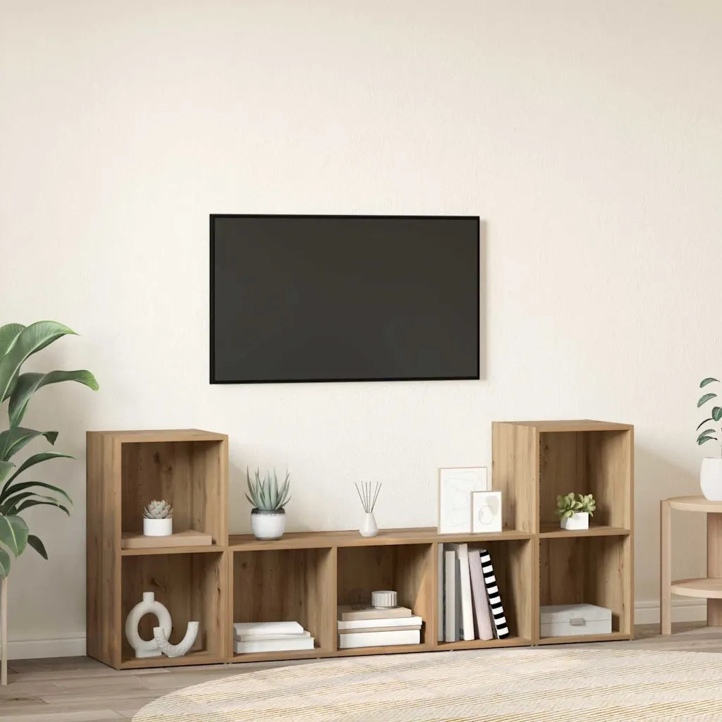 Set mobile TV 3 pcs Marrone Legno multistrato 3393254