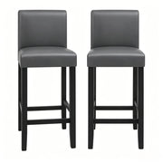 Set 2 sgabelli da bar con schienale 41 x 37,5 x 110 cm nero e grigio