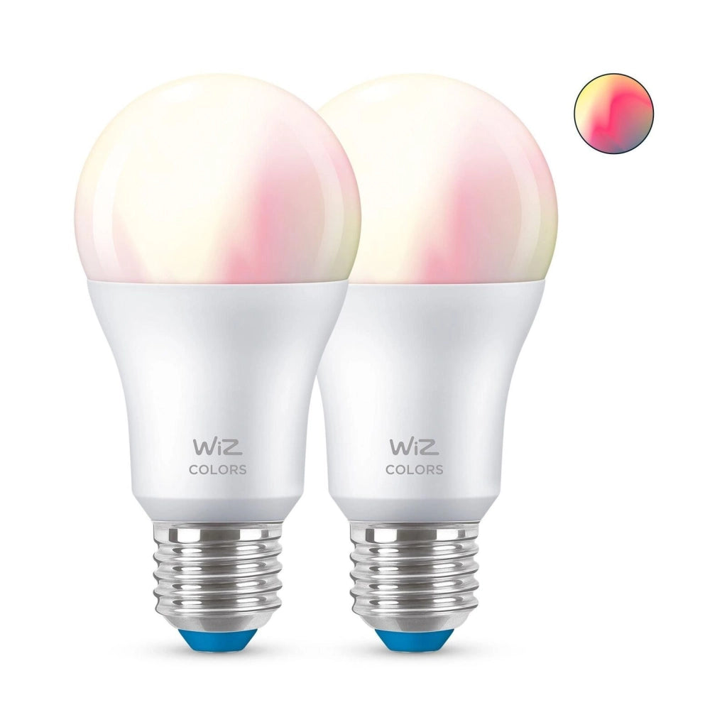 WiZ 929002383632 Color Lampadina Smart WiFi A60 E27 8W 806lm RGB 2200K-6500K SpaceSense 2 Pezzi colore Bianco