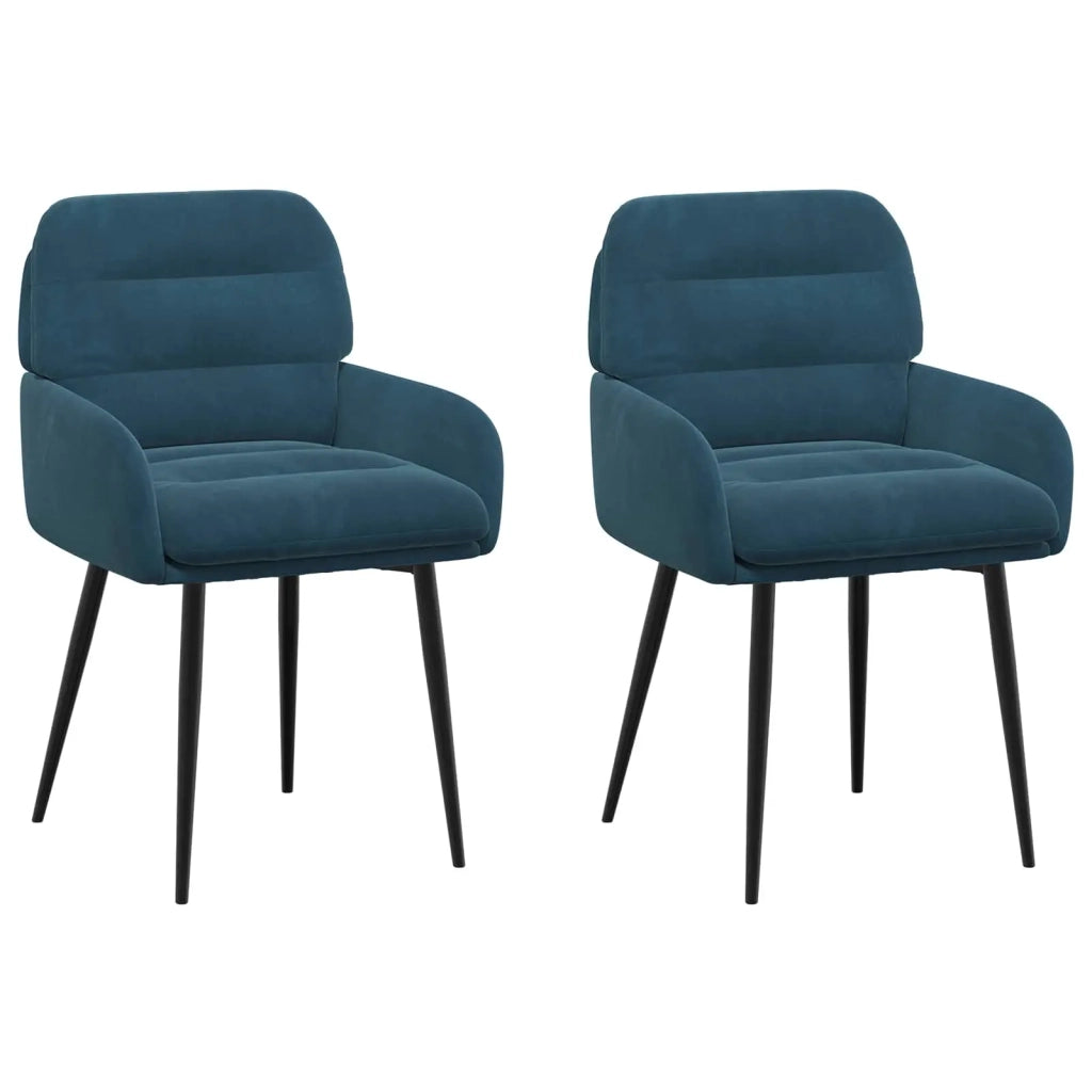 Sedie da pranzo 2 pcs Velluto (V) Blu 59 x 59,5 x 90 cm 42034314