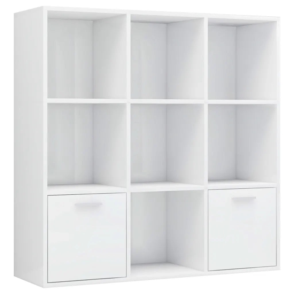Libreria Bianco Lucido 98x30x98 cm in Legno Multistrato 801122