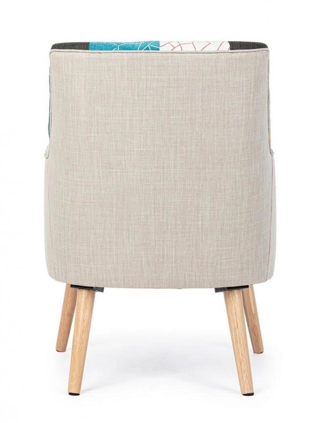 Poltrona Imbottita 60x67x79 cm in Tessuto Patchwork
