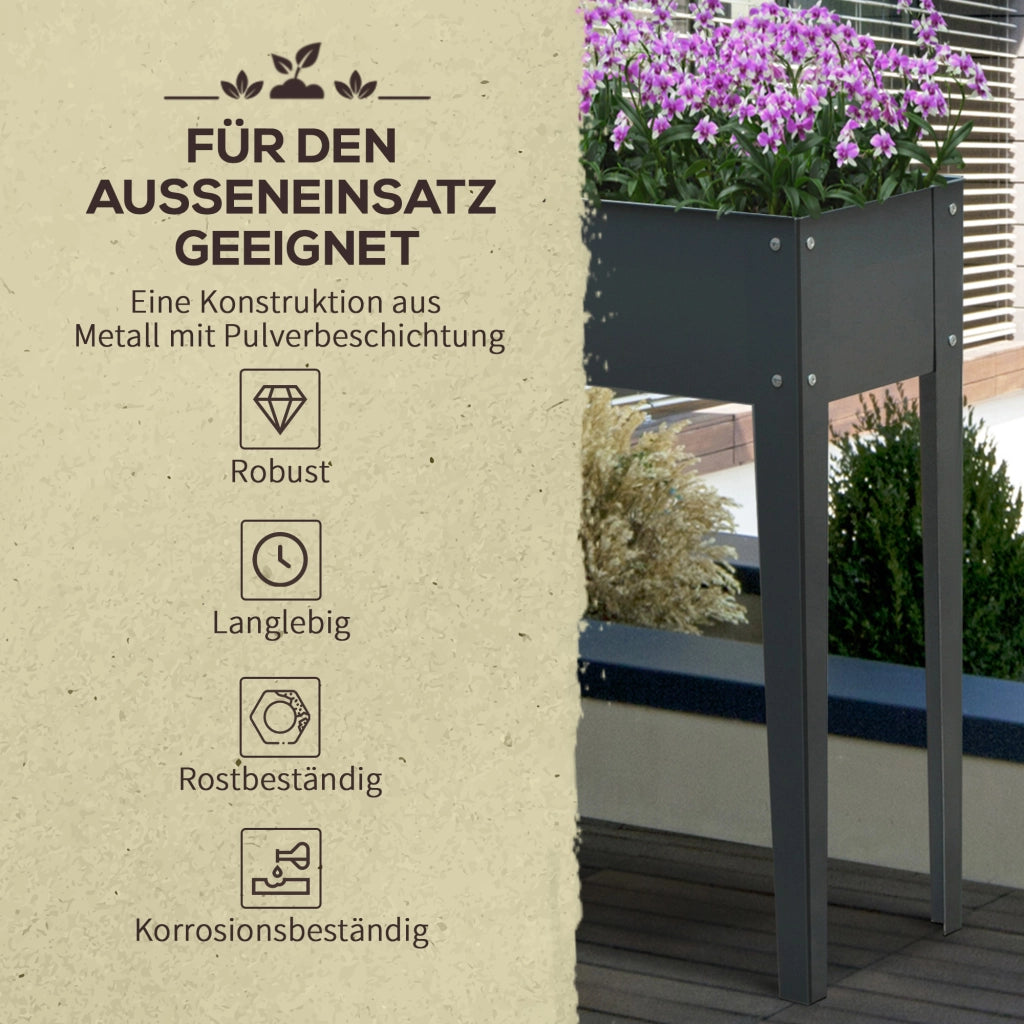 CASSONE RIALZATO 100 x 30 x 80 cm in metallo grigio scuro