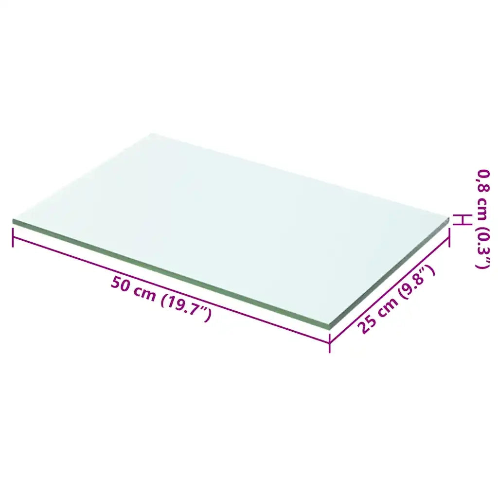 Mensola | Ripiano | Scaffale in Vetro Trasparente 50x25 cm
