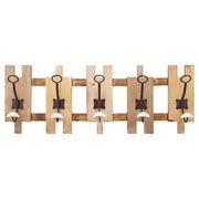 Portabito in legno con 5 ganci 70x10x25h