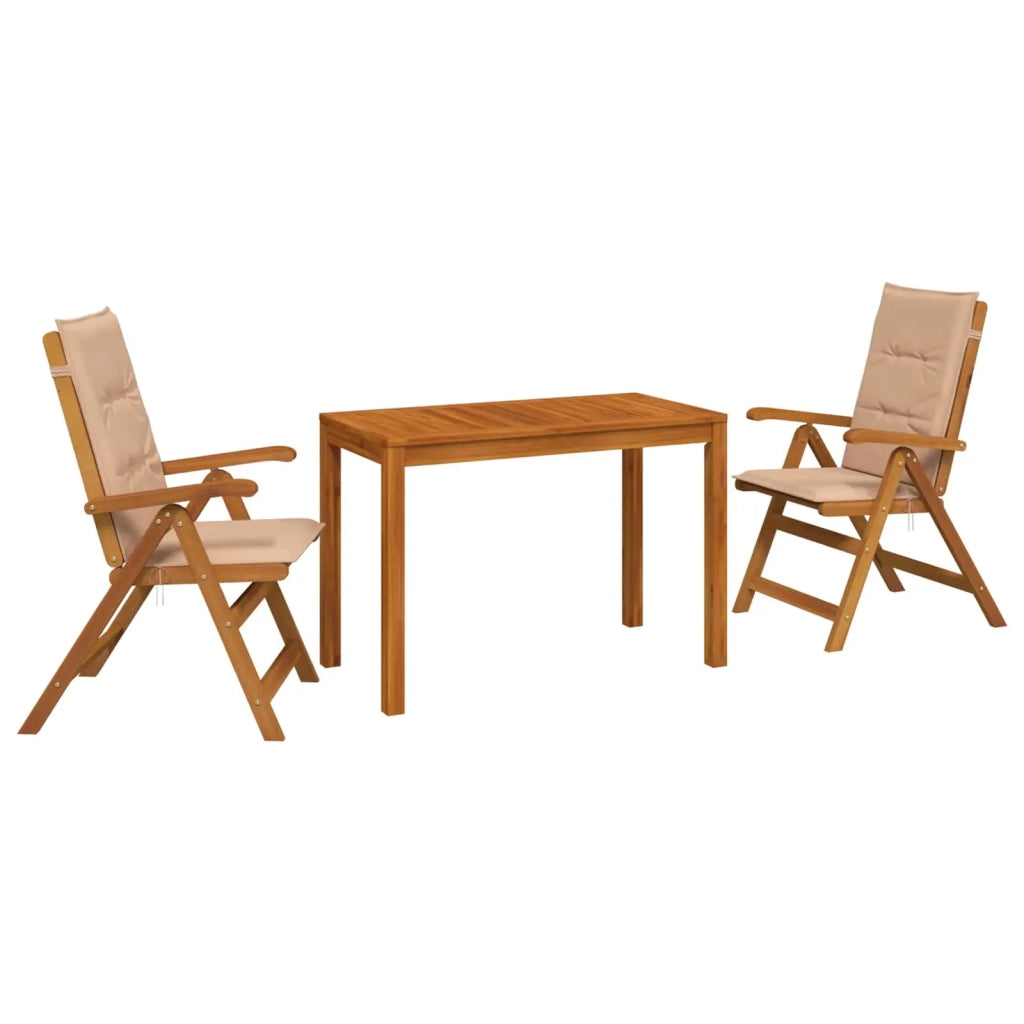 Set da pranzo da giardino 3 pezzi 3 pz Naturale 3434604