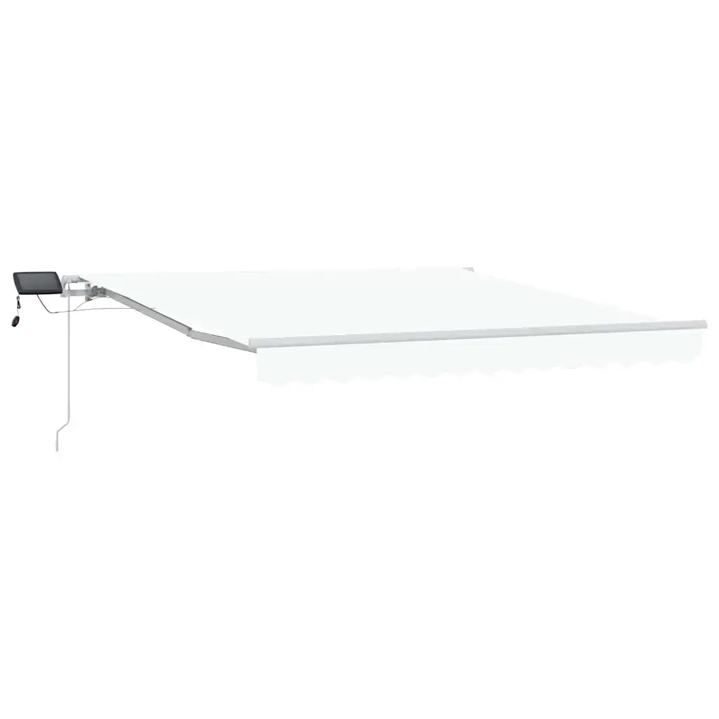 Tenda retrattile-Tenda parasole per balcone Bianco 350 x 250 cm Tessuto e acciaio