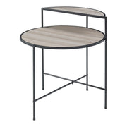 Tavolino rotondo con ripiano in metallo 68 x 62 cm MDF grigio 03_0010953