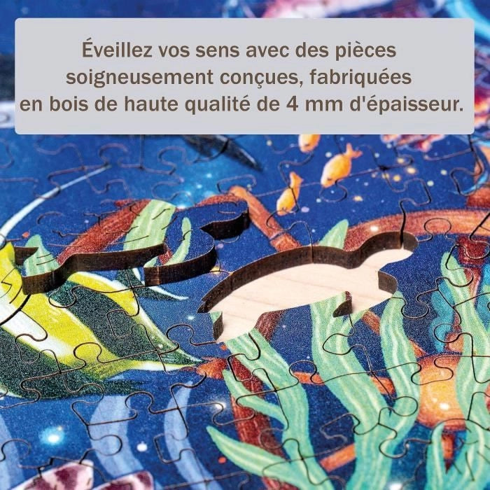 Puzzle in legno - Rettangolare - 500 pezzi - World marino colorato - adulto - 00017515