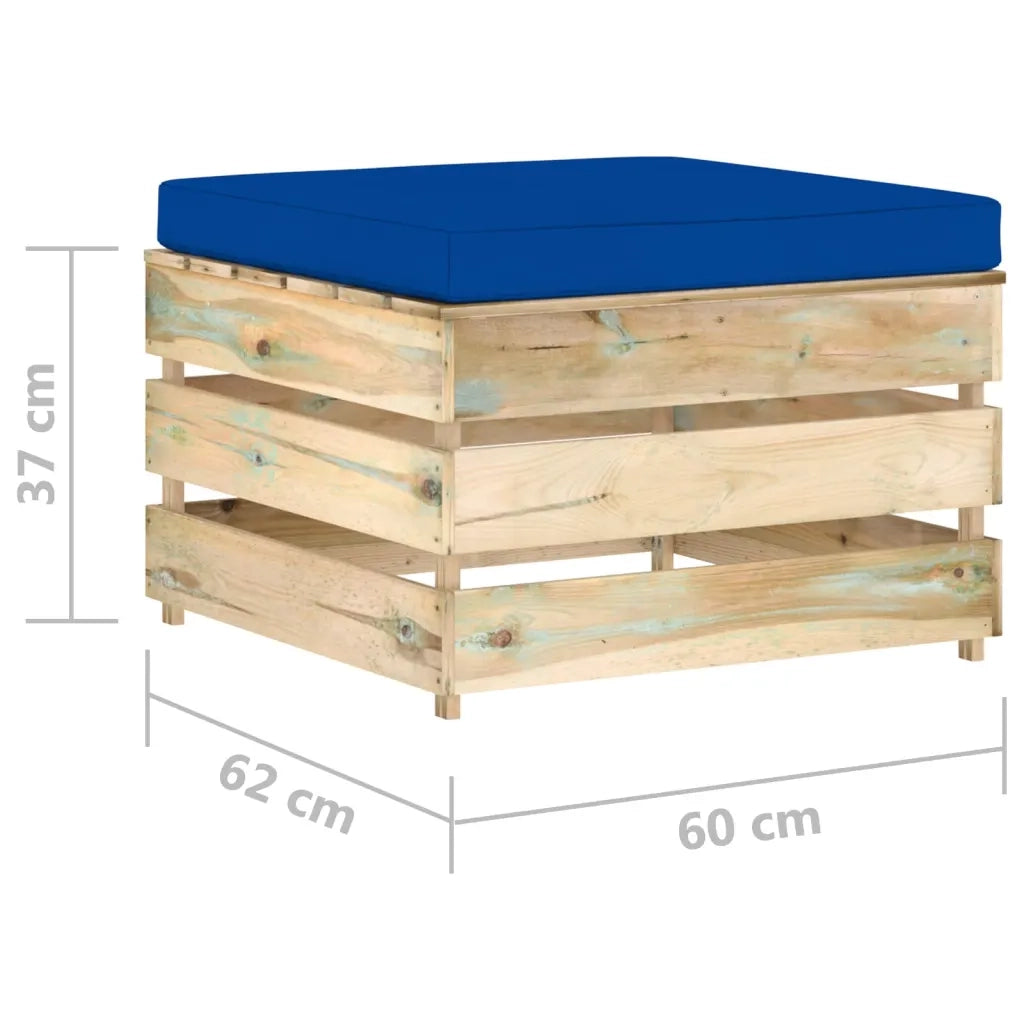 Set Divani da Giardino con Cuscini 2 pz Legno Impregnato Verde cod mxl 42767