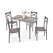 Set da pranzo composto da tavolo e sedie 5 pezzi 110 x 70 x 76 cm robusto ed ergonomico stile moderno MDF grigio e metallo 20_0019291