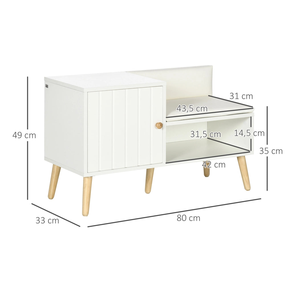Scarpiera con ripiano e appendiabiti ¨C zephmum ¨C bianco 80x33x49 cm