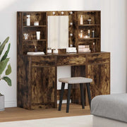 Set da tavolo da trucco con LED con cassetto 3 pcs Rovere fumé 3334294