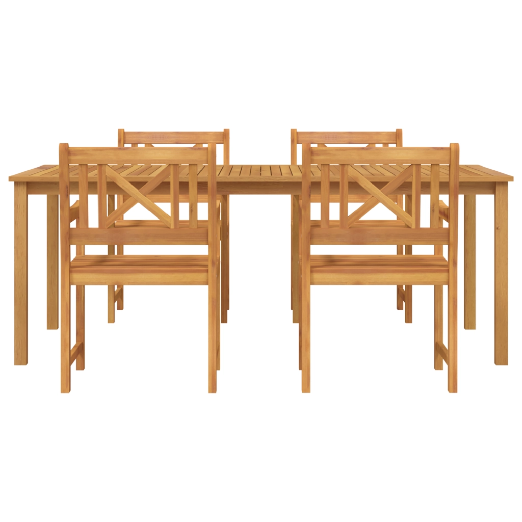 Set da Pranzo da Giardino 5 Pezzi in Legno Massello di Acacia