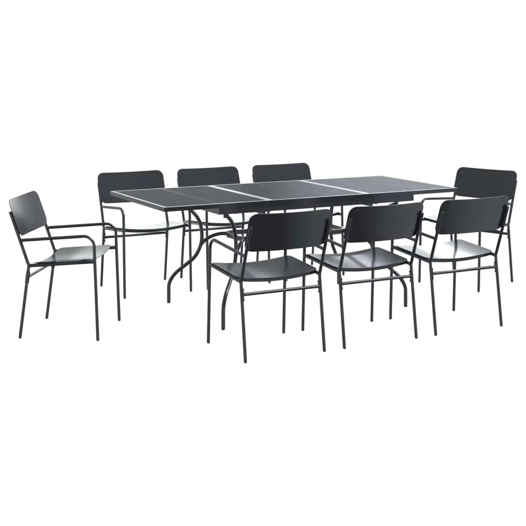 Set da Pranzo per Giardino 9 pcs Antracite Acciaio 3429145
