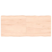 Piano per Tavolo 140x60x(2-6) cm Rovere Non Trattato Bordi Vivi