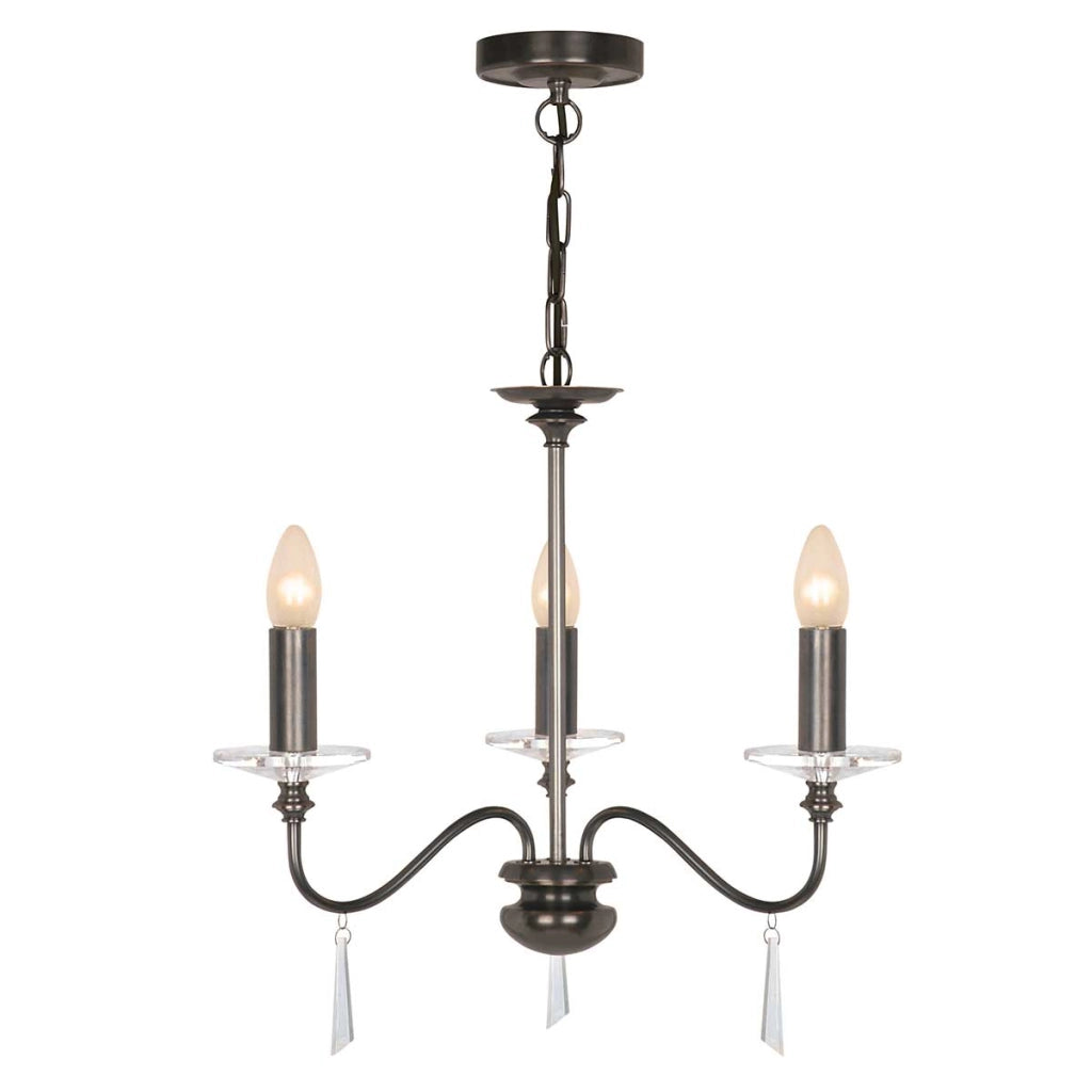 Lampadario Finsbury Park bronzo antico 3xE14 Elstead
