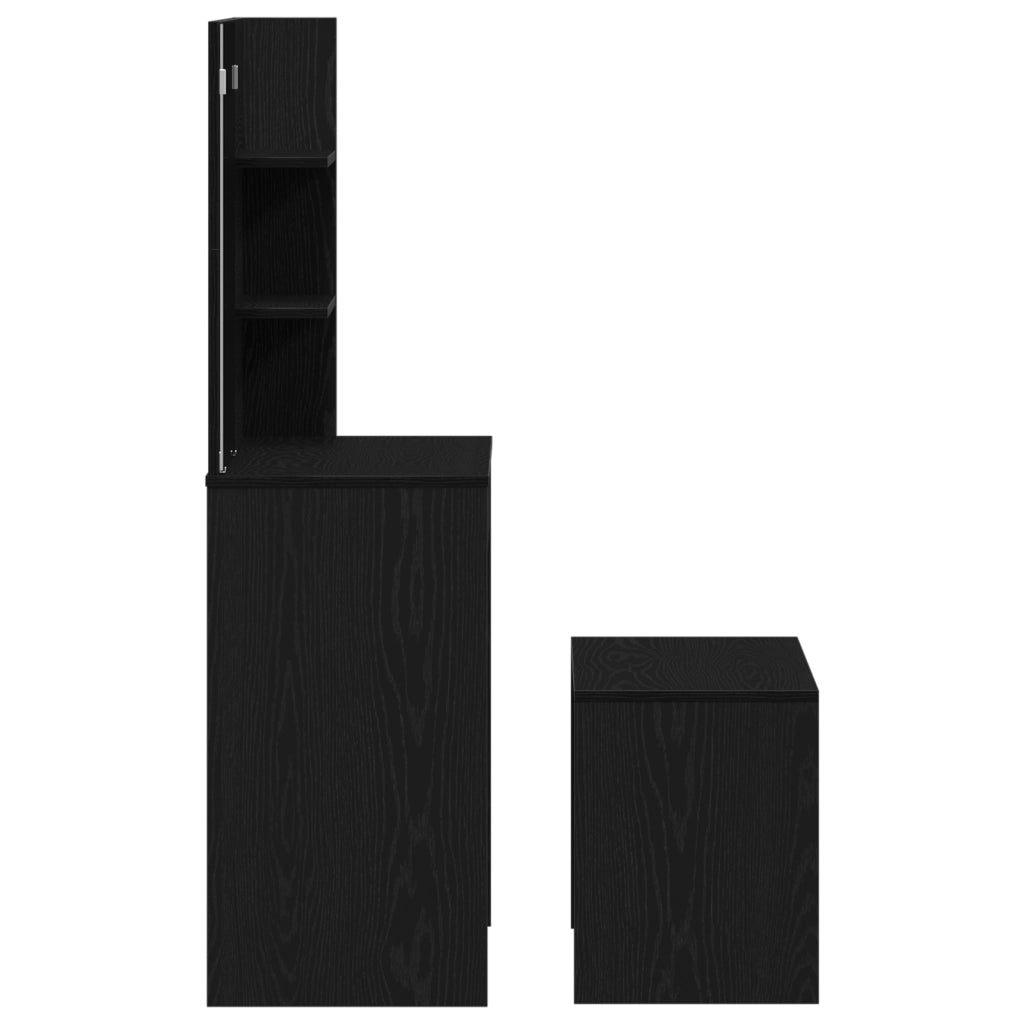 Set di Tavoli da Trucco  in Legno Ingegnerizzato Rovere Nero