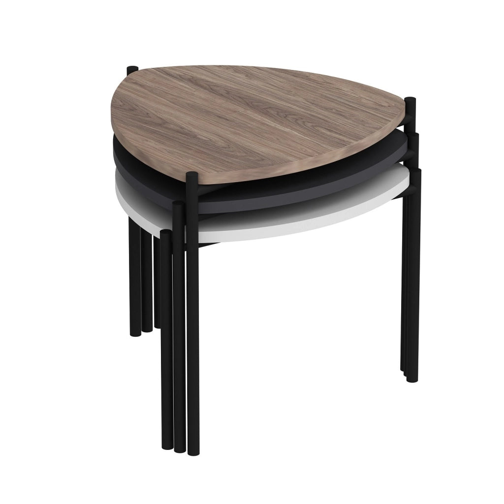 Set di 3 tavolini "Lenny" in legno - 45 x 45 x 45 cm - Multicolore