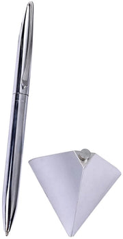 Stilo di Ufficio Luxe - Base Magnetica - Progettazione Ergonomica - Penna da Ufficio - Penna da Firmare - Argento - 1 Pezzo - Pennarelli