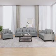 Set Divani 3 pz con Cuscini Grigio Chiaro in Tessuto 3201632