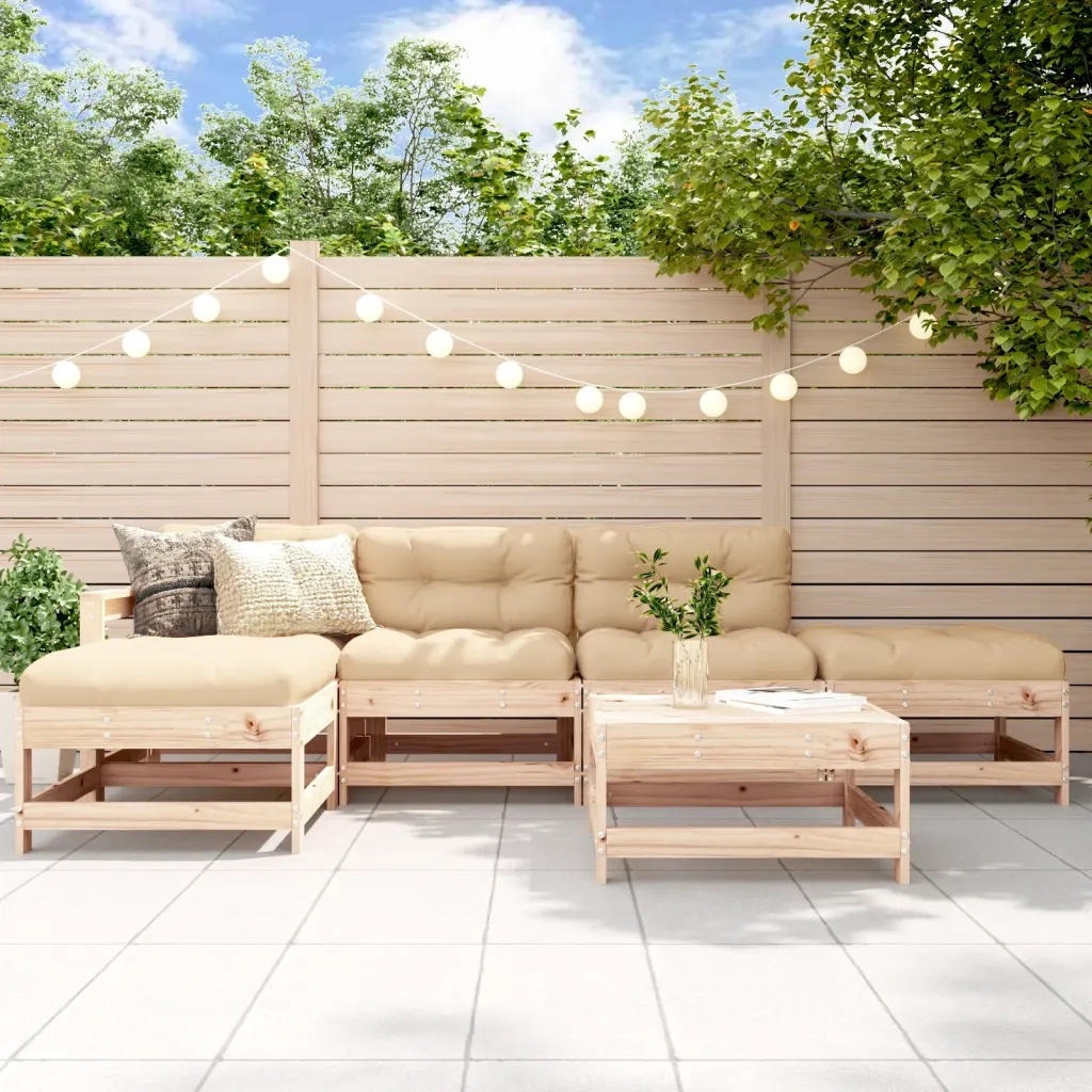 Set Salotto da Giardino 6 pz in Legno Massello di Pinocod mxl 70248