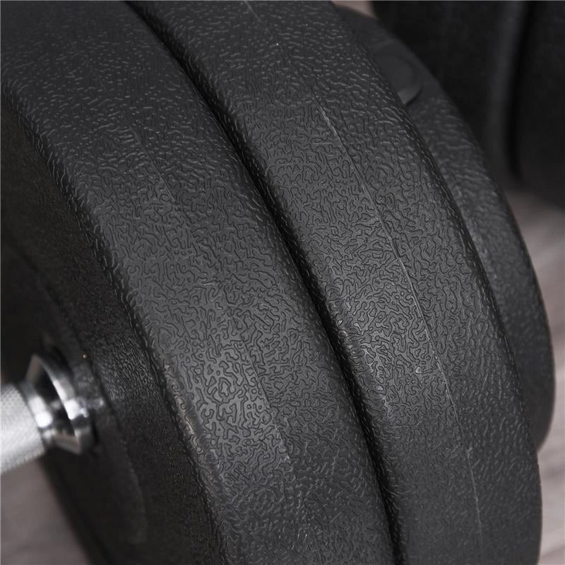 SET MANUBRI PALESTRA 50 KG KIT PESI REGOLABILE CON 12 DISCHI GOMMATI NERO