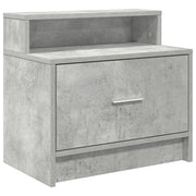 Comodino | Armadio da Notte | Mobiletto da notte con Cassetto Grigio Cemento 51x31x47 cm