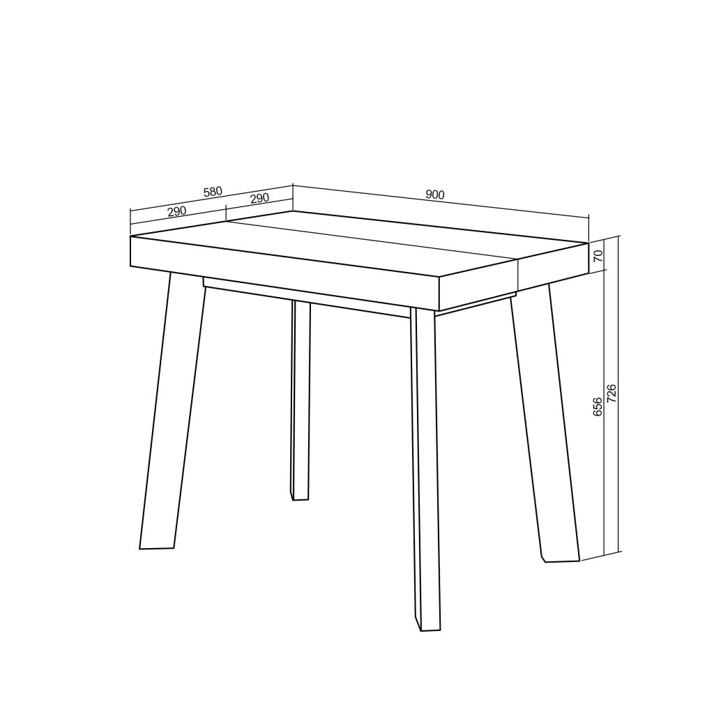 Consolle allungabile, 302x90x73cm, Per 14 persone, Gambe in legno, colore Rovere e bianco RF3107