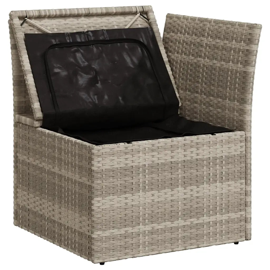 vidaXL Divano Angolare Giardino con Cuscini Grigio Chiaro Polyrattan