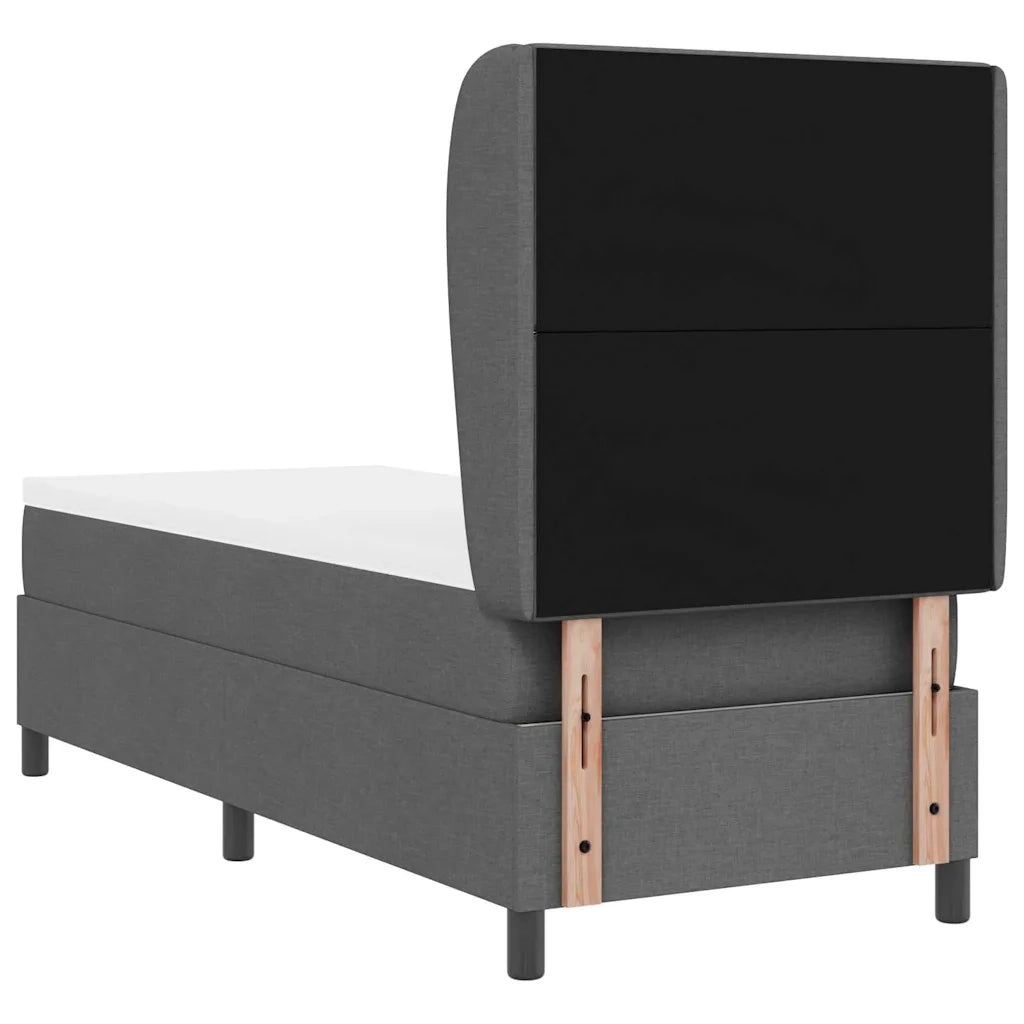 Letto a molle con materasso Grigio scuro 80 x 200 cm Tessuto 3340593