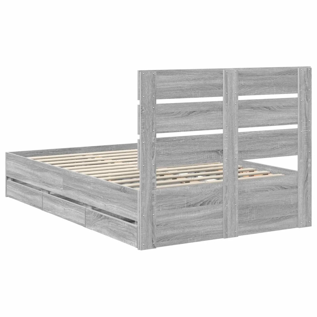 Struttura del letto con cassetto Grigio Sonoma 120 x 190 cm 3411852