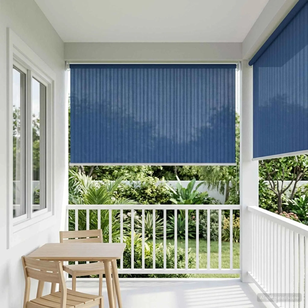 Tenda a Rullo Esterno Blocco UV 90% Blu 140 x 140 cm HDPE 42036042