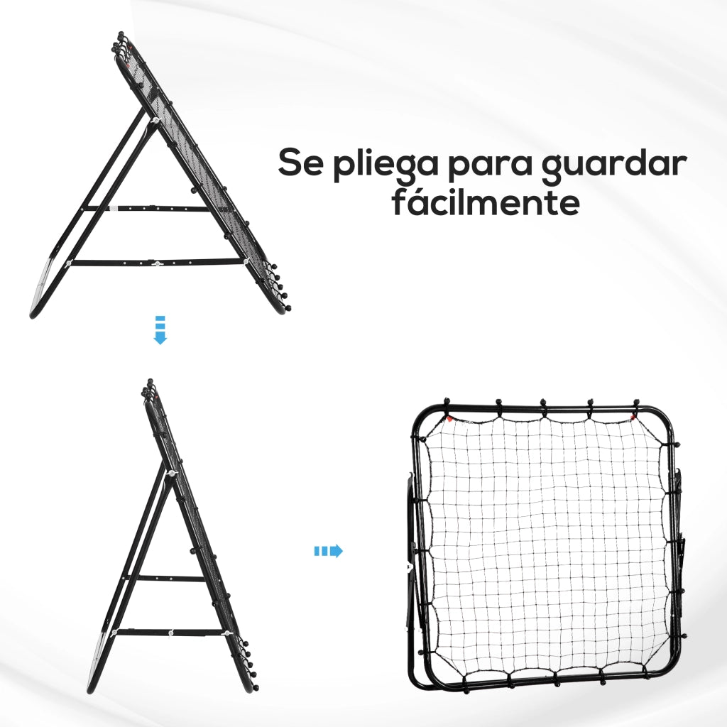 Rete Rimbalzo Angolo Regolabile ¨C Xylo ¨C Metallo Nero 96x80x96 cm