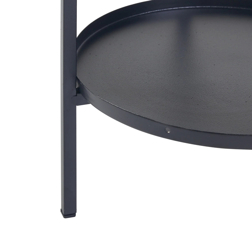 Supporto per piante a 3 livelli 94 x 25 cm metallo nero 03_0010714