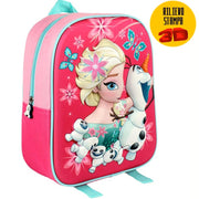 Trade Shop - Zainetto Frozen Elsa Olaf Stampa Rilievo 3d Bambine Scuola Asilo Tempo Libero -